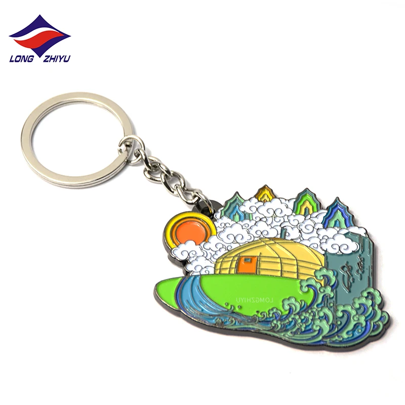 Longzhiyu 14 years manufacturer professional custom keychains metal enamel key chain for bag