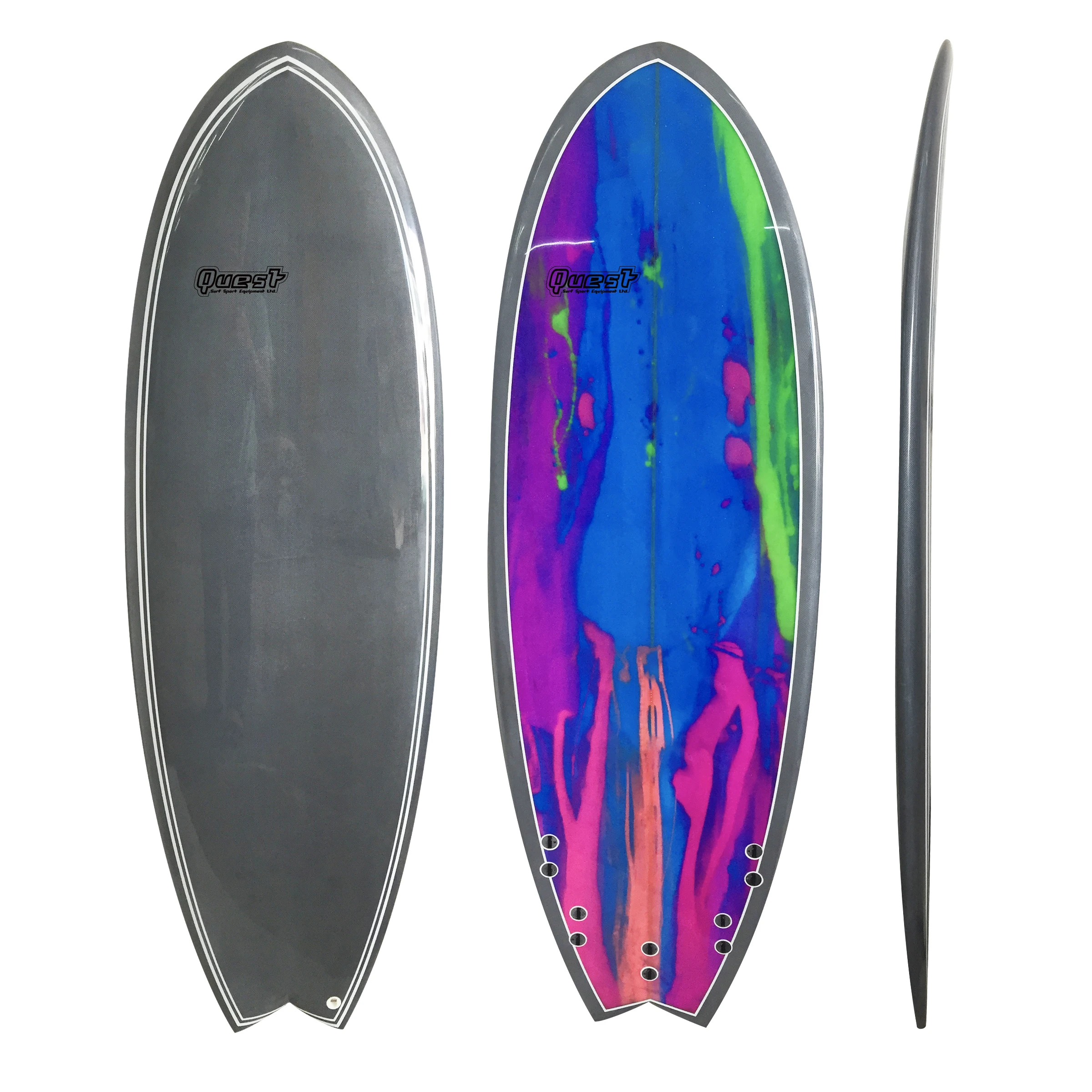 Performance High Quality EPS Blank Epoxy Resin Tint Retro Fish Short Board Surfboard