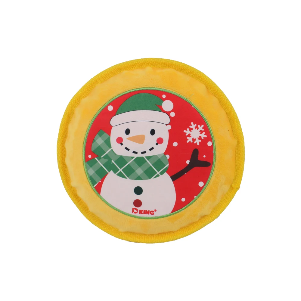 Squeaky Christmas Soft Flying Gift Chew Toy for Dog Winter Pet Toys Sustainable Support Squeak Toys