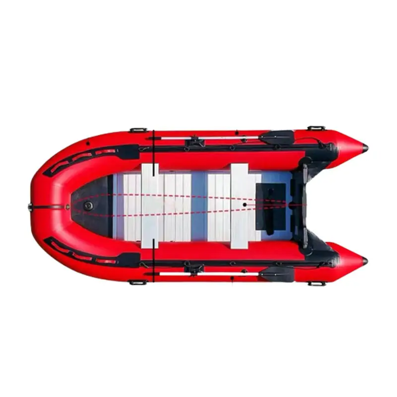 2.3m-5.2m PVC Inflatable Boat with Aluminum Rafting Water Safety Rubber Boat with Paddles