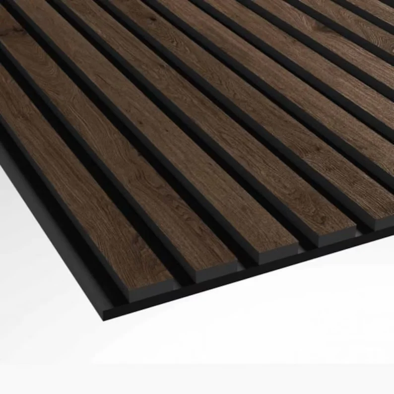 Factory Price Natural Walnut Acoustic panels Slat Wood Wall Panels Soundproof  akupanel Board form China Supplier