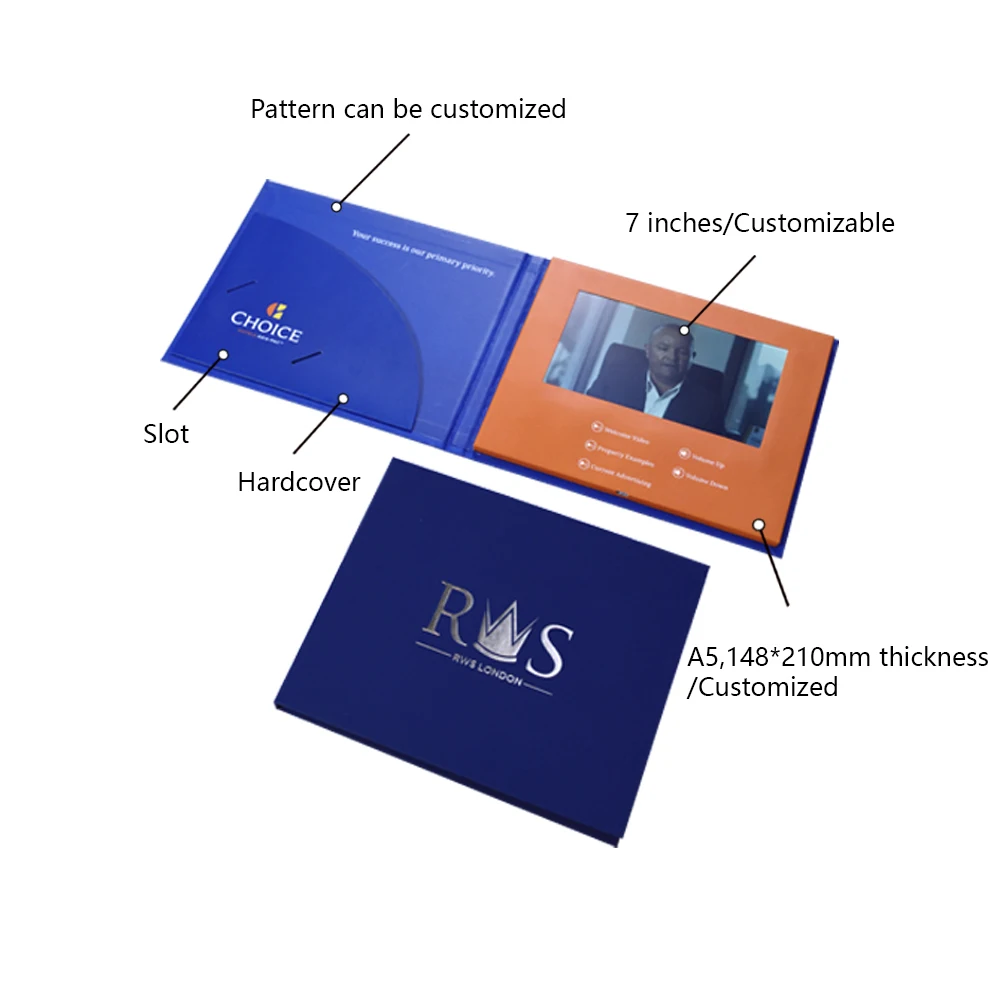 Цифровой видеоплеер mailer видеооткрытка с usb для продвижения