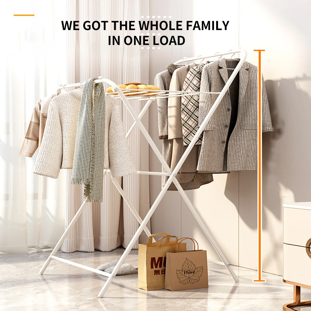 Large Capacity Convenient Folding Height Adjustable Clothes Air Drying Rack Dryer For Clothes