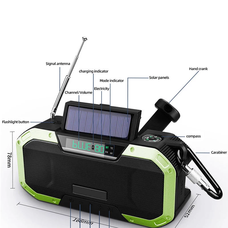 Hot Sale Fospower Disaster Kit Emergency Solar Hand Crank Portable Weather Radio