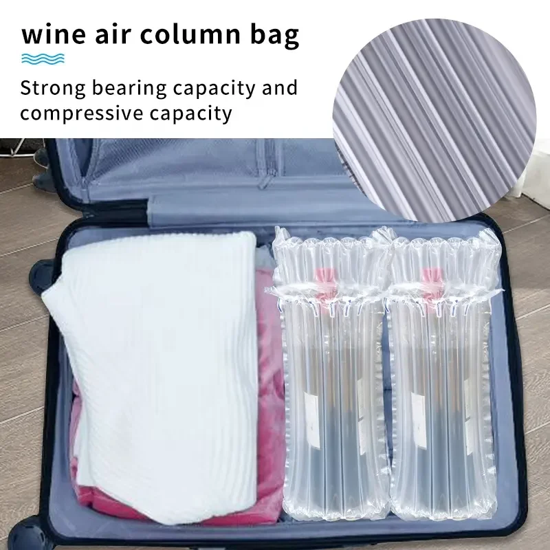 Prevent avoid damage packing air shipping bags air bubble fiml column bag for red wine