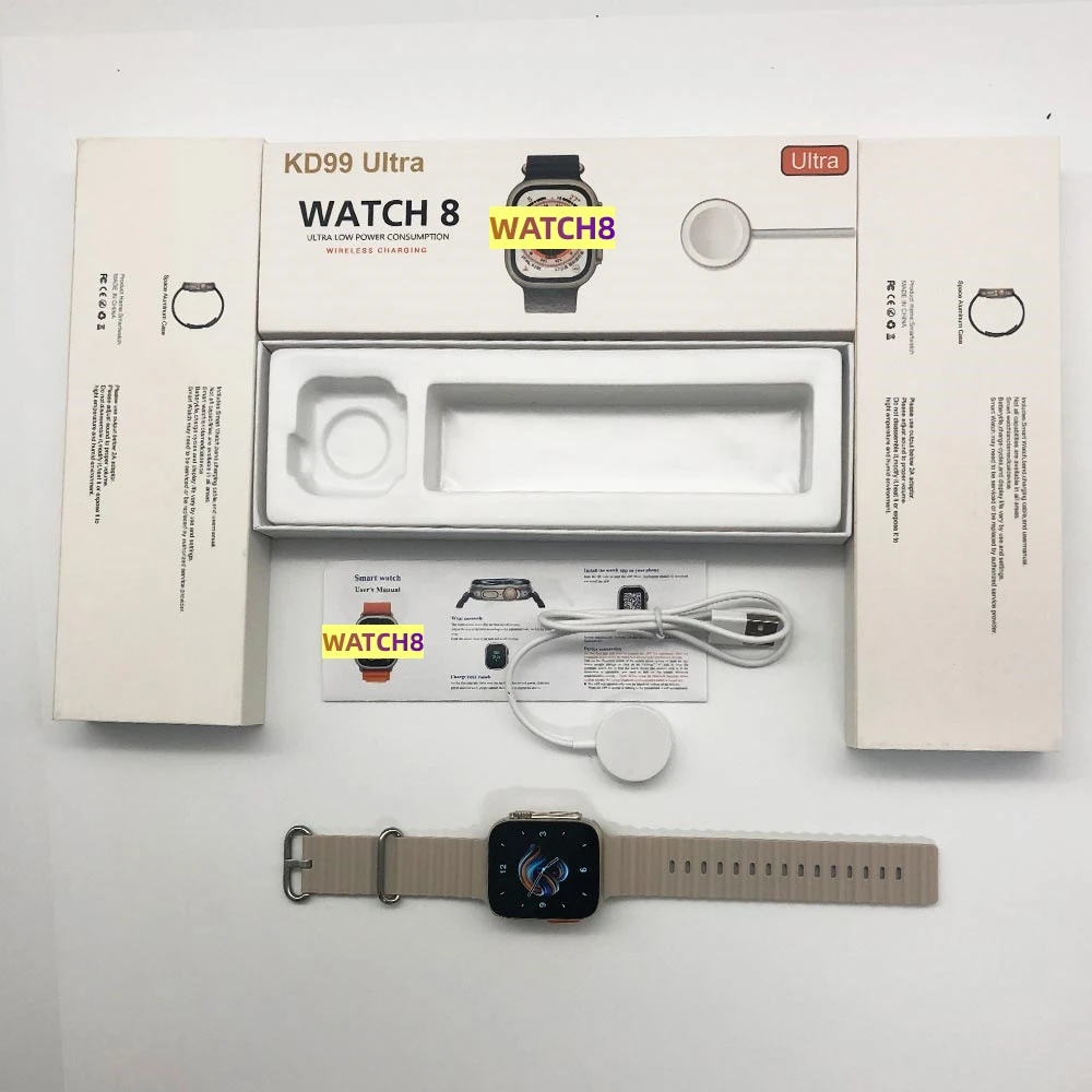 2023 hot sale 1.99 inch Big screen watch 8 KD99 ultra smart watch hombre sport series KD99 ultra smartwatch 8 series8 watch8