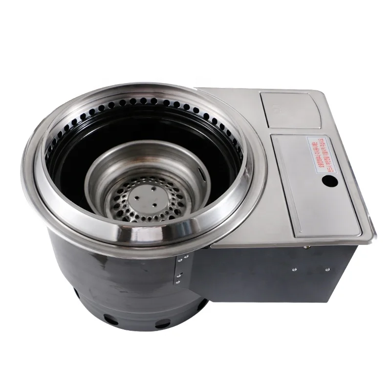 MODI stainless steel indoor tabletop embedded smokeless charcoal butane gas bbq grill made in Korea grill table for restaurants