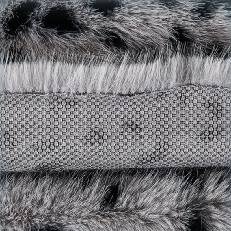 Factory Supply Leopard Print Jacquard Long Pile Faux Fur Fabric Multiple Colors