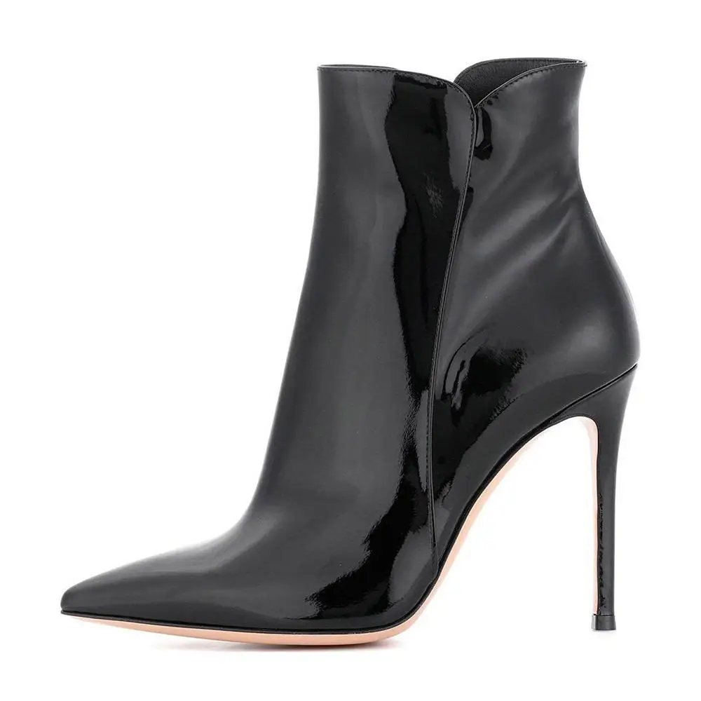 
2020 Fashion Pointed Toe Boots Women Thin High Heel Ankle Boots High Quality Sexy Winter Zipper Ladies Booties 
