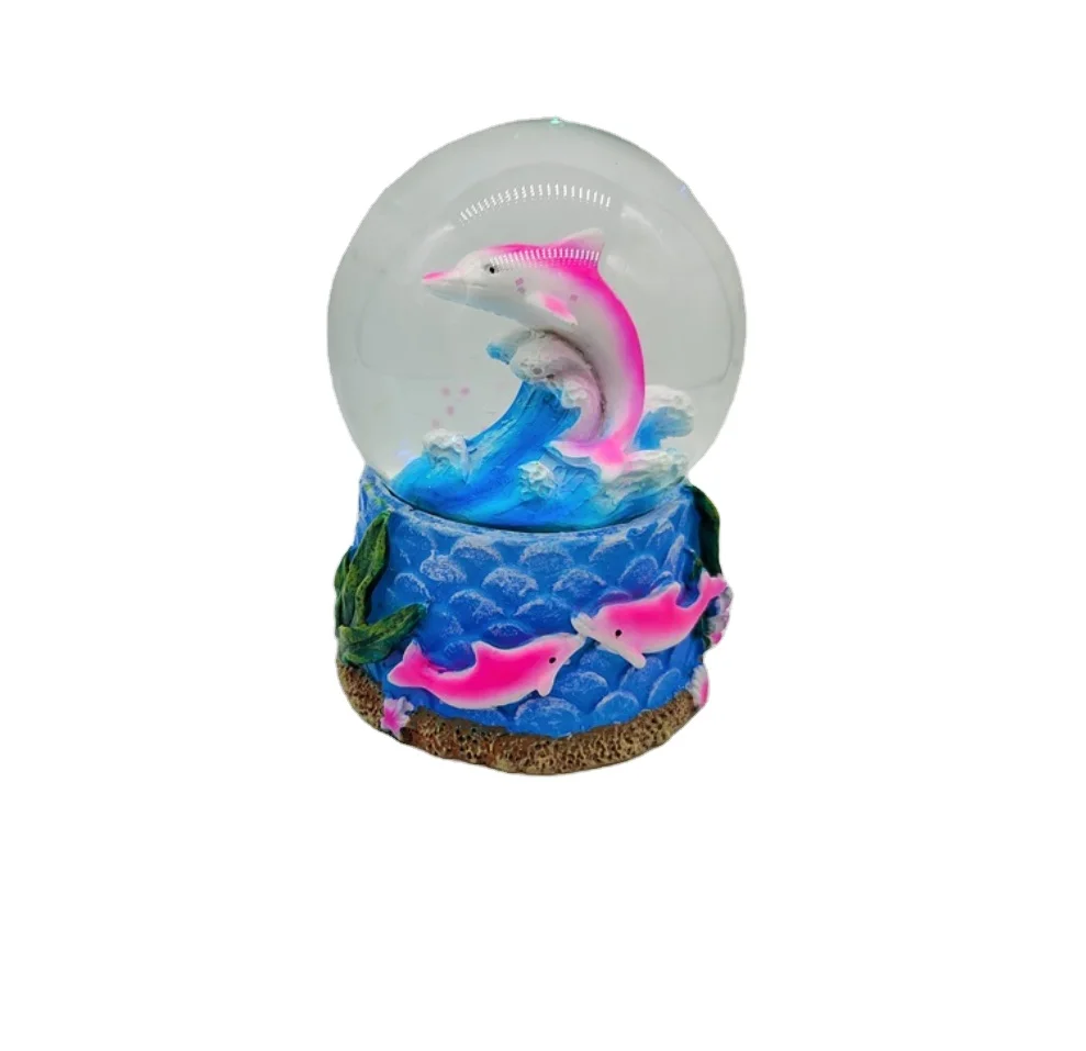 Custom Personalized Souvenir Home Indoor Decoration 3D Resin Water Glass Snow Globe For Girl Gift