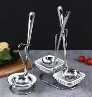 Catering Buffet Spoon Holder Set Stainless Steel Silver Gold Color Serving Kitchen Ladle Stand Rack Set