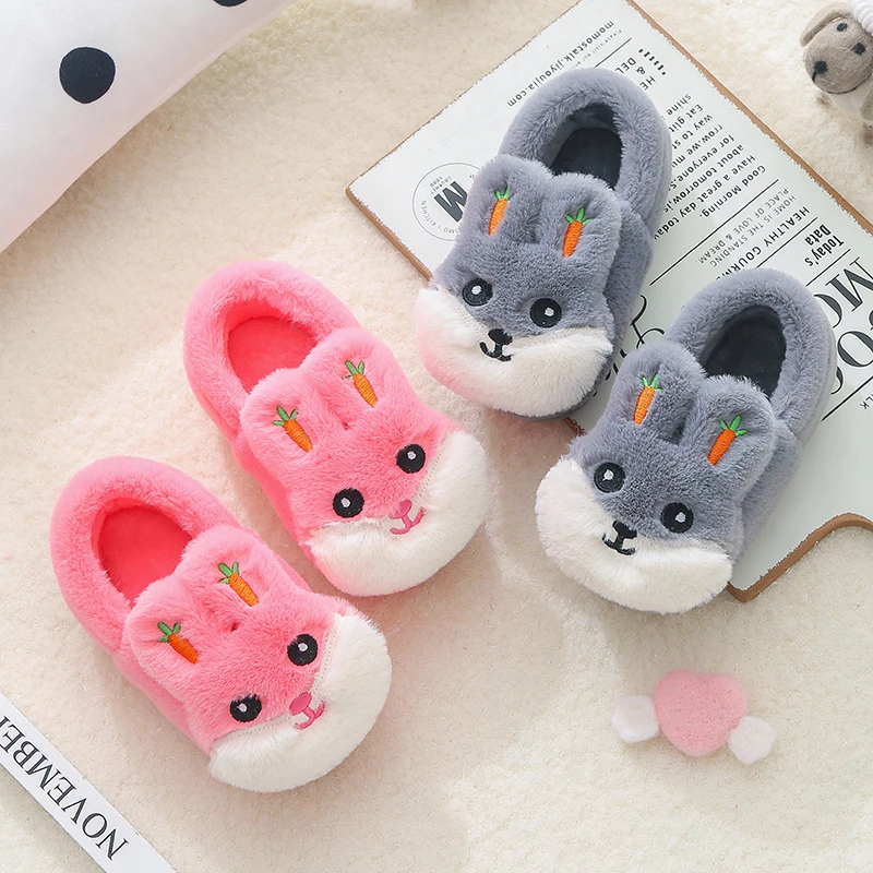 kids Cute bear Indoor Animal Slippers,Soft Cozy Plush Home Slipper zapatilla de casa para ninos