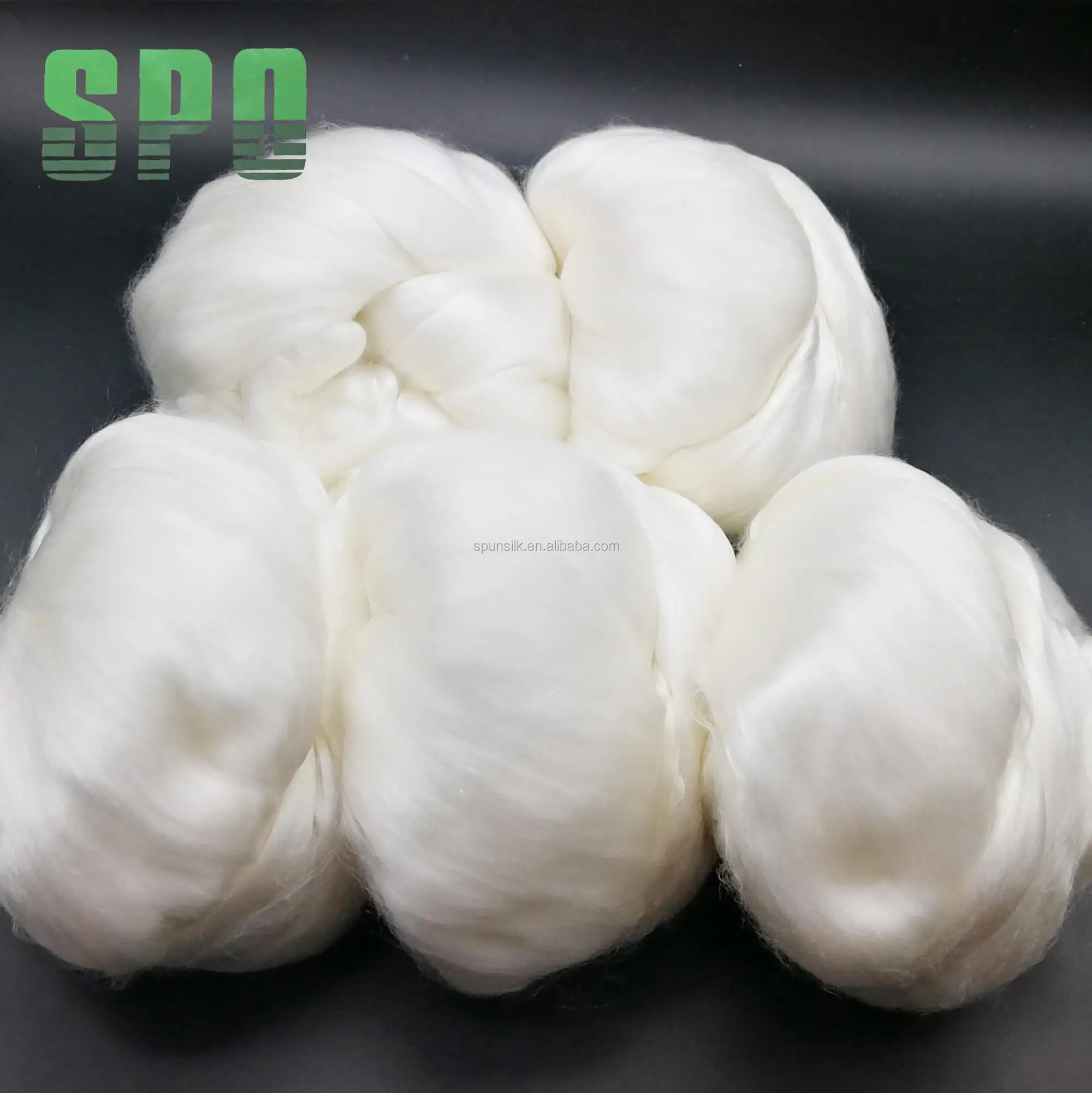 100% шелковые топы из чистого неокрашенного Шелкового волокна кокона шелкопряда для смешивания с волокном мериноса