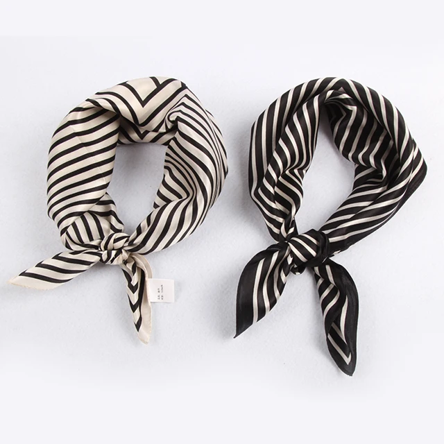 Шелковый головной платок от производителя, атласный хиджаб на заказ, 100 полосатые шелковые шарфы для волос