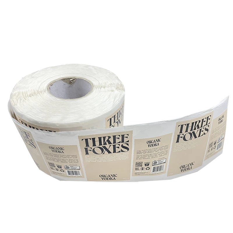 Customized Self-Adhesive Metal Logo Sticker Clear Gold Foil Recyclable Paper Transparent Logo Label Wine Label Print