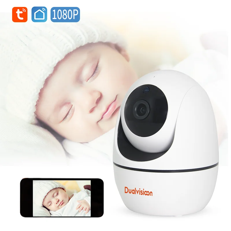 Indoor sound detection IR night vision wireless baby sleeping cameras 1080p motion tracking WIFI smart tuya babyfoon monitor