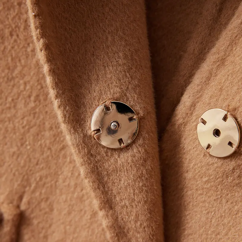 Women 100% Wool Coat Ladies Pure Woolen Long Coats Winter Factory Sales Customized Service MC814