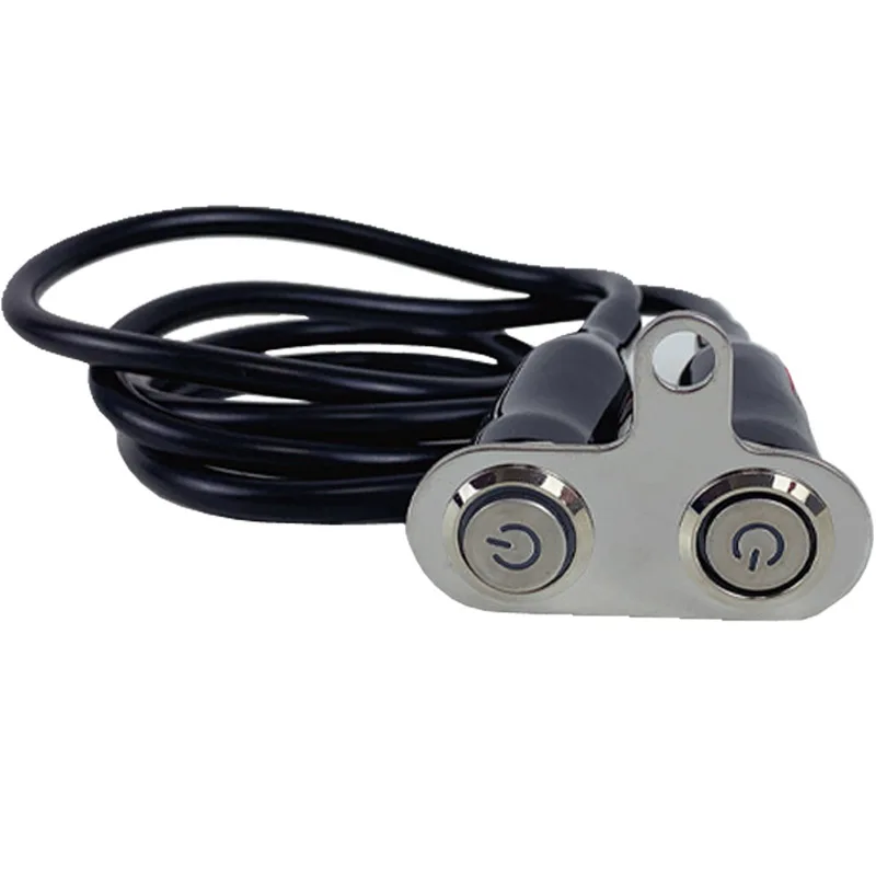 On Off Horn Start Kill Switch Metal Double Switch With Indicator Light Motorcycle Handlebar Lights Switch