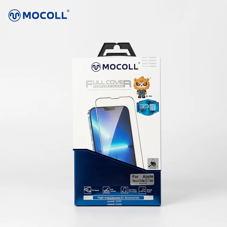 MOCOLL Top Quality Factory  KYANITE Series Japan Asahi  3D Curved Edge HD Clear Tempered Glass Protector for iPhone 14