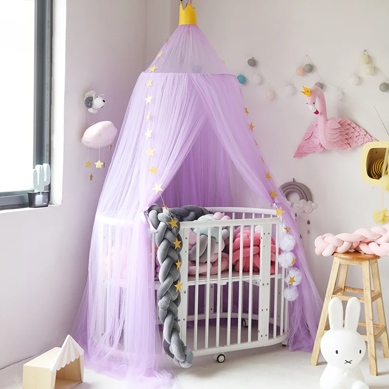 Factory Price Beautiful Hanging Round Lace Mosquito Net For Girls Bed