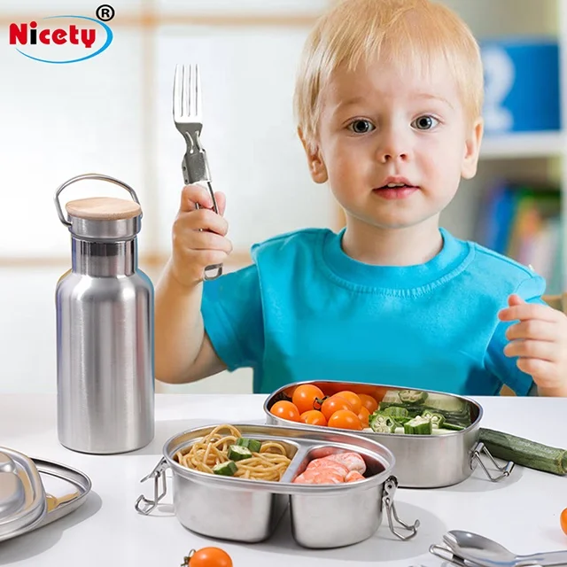 Тонкости SUS 304 малой емкости пищевая промышленность сохранения свежести Детские двойные отделения бенто коробка для