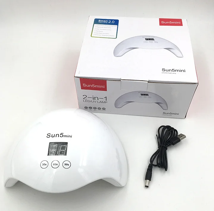 BIN nail uv gel dryer sun5 mini led lamp 24w nail lamp