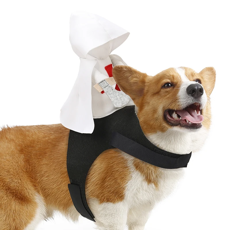 Halloween Pet Rider Knight Tunic Cosplay Outfit Funny Dog Halloween Knight Rider Vest