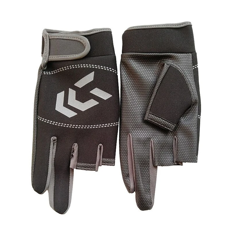  1 Pair Outdoor Fishing Gloves Women Men Protection Anti-slip Three Fingers Half Finger