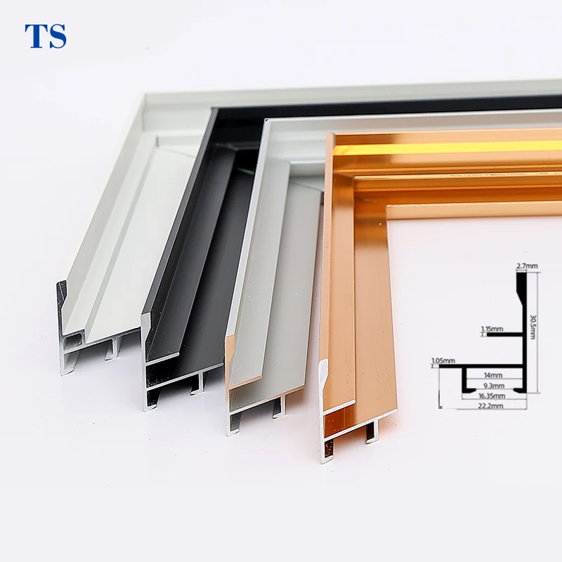 Wholesale High Quality Modern Brushed Champagne Aluminum Photo Picture Frame For Painting