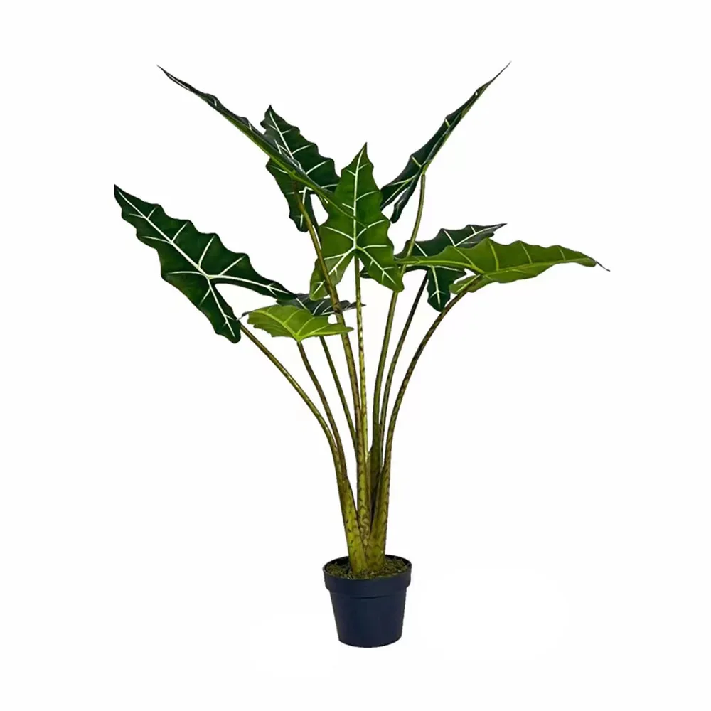 Wholesale High Simulation New Arrival Home Office Decoration Plastic Taro Plantas Artificial Alocasia Sarian Faux Alocasia