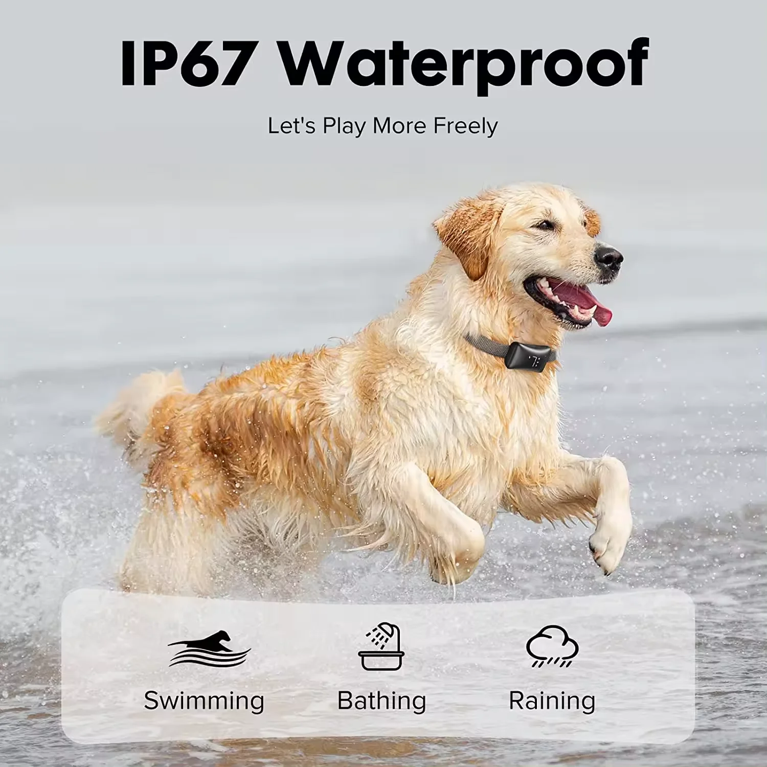 Smart training bark collar Magnetic charging electronic e-shock vibration sound dog bark collar four working modes