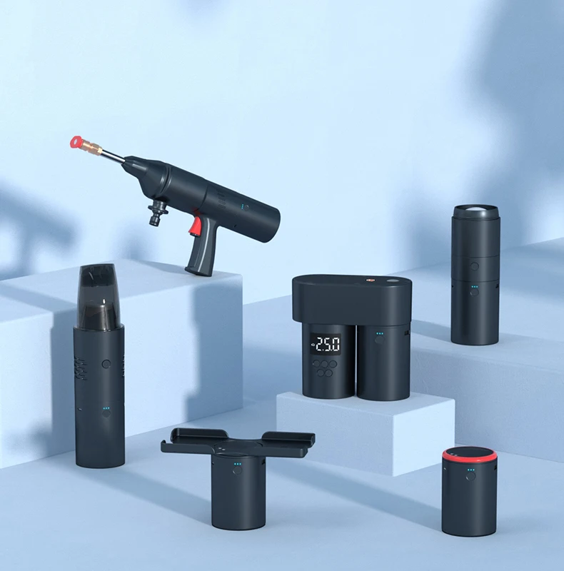 Smart Car Kit Tire Inflator Pump Car Washer 15000mah Power Bank 19000pa Handheld Wireless Portable Vacuum Cleaner for Car