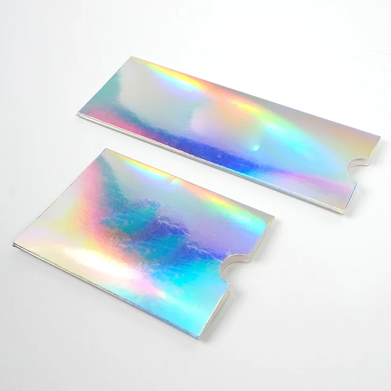 custom luxury hardboard envelope card bag folding box holographic coloful pillow box packaging
