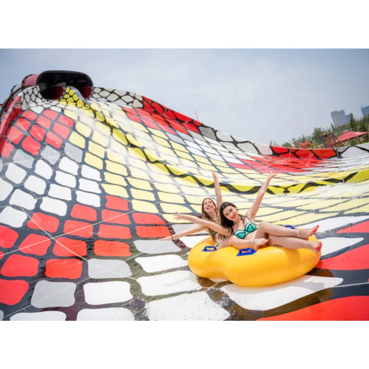 Commercial Water Park Equipment Outdoor Fiberglass Two-man Raft King Cobra Slide for Amusement Park