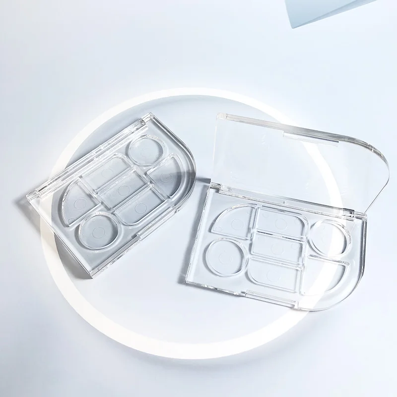 Big square eyeshadow controller palette whole transparent eyeshadow palettee custom colors compact blusher case