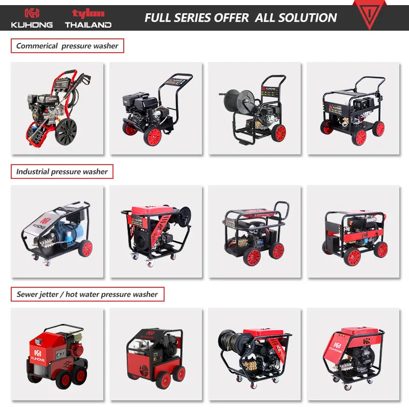 Kuhong 3200psi 220Bar 7.5HP Stainless Steel Petrol Gas Horizontal High Pressure Car Washer Pump