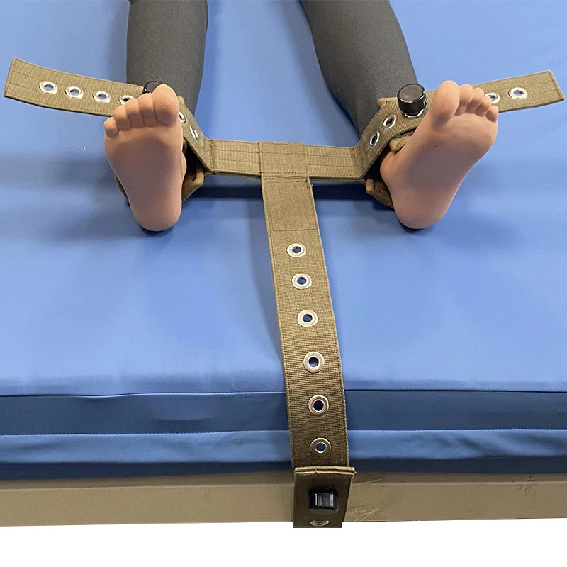 Hot Selling Patient Tender T-shaped Belt Feet Restraint Adjustable Belt Magnetic Control Restraint Belt for Hospital