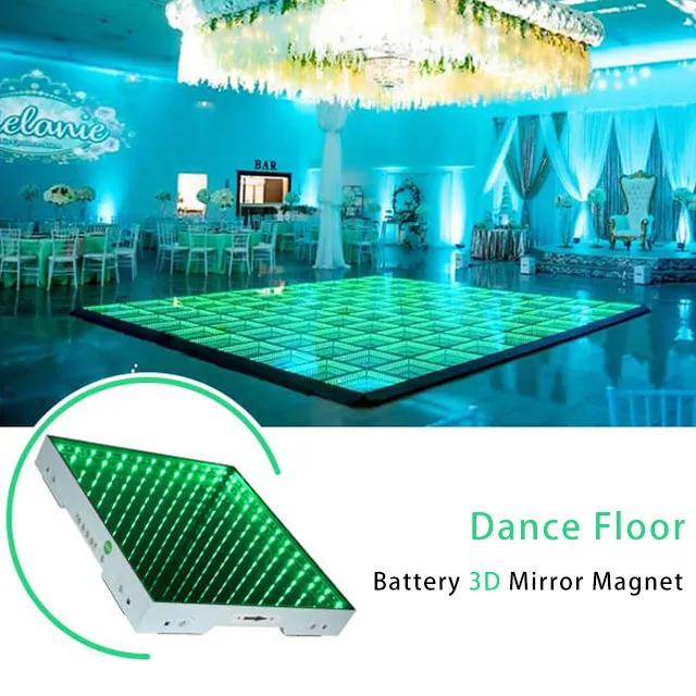Wedding DJ disco night club dancefloor waterproof 3D mirror starlit starry RGB panels tiles 3d led dance floor