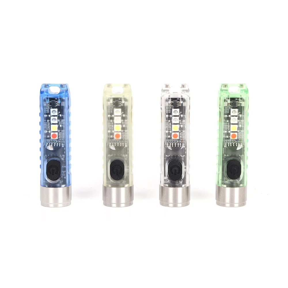 Multi-functional LED Mini Flashlight USB Rechargeable 400 Lumen Torch UV light  Magnetic Function Keychain Pocket EDC Light