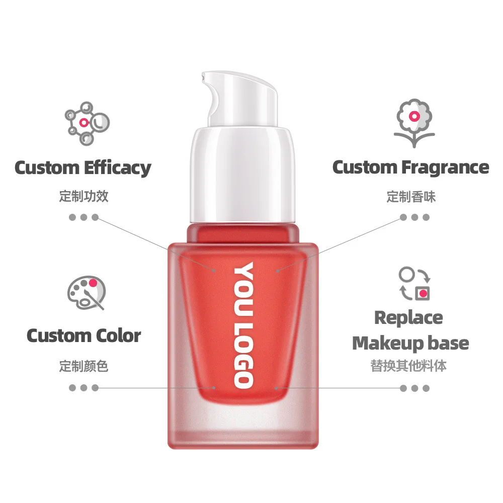 Low MOQ Waterproof Private Label Easy Applying Long Lasting Matte Velvet Mousse Cream Texture Multi Functional Liquid Blusher