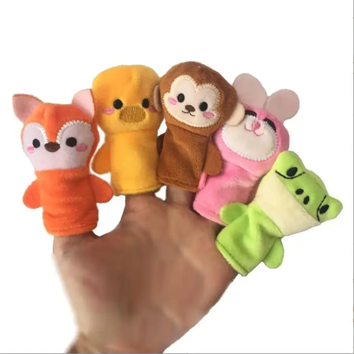 Wholesale  Animal Family Doll House Set Finger Puppet Promotional Gift and Craft Plush Soft Hand Toys Custom Logo and Color