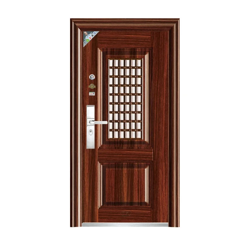 Front Metal Single Anti-theft Security Door Ventilated Security Front Main Entry Steel Door Designs