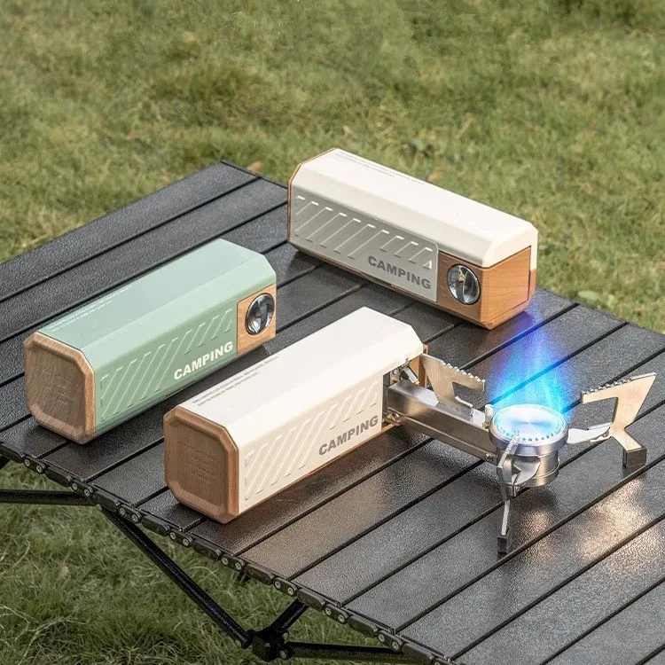Portable Steel Camping Gas Stove for Outdoor Cooking Manual Furnace with Butane Propane Folding Burner Travel Picnics