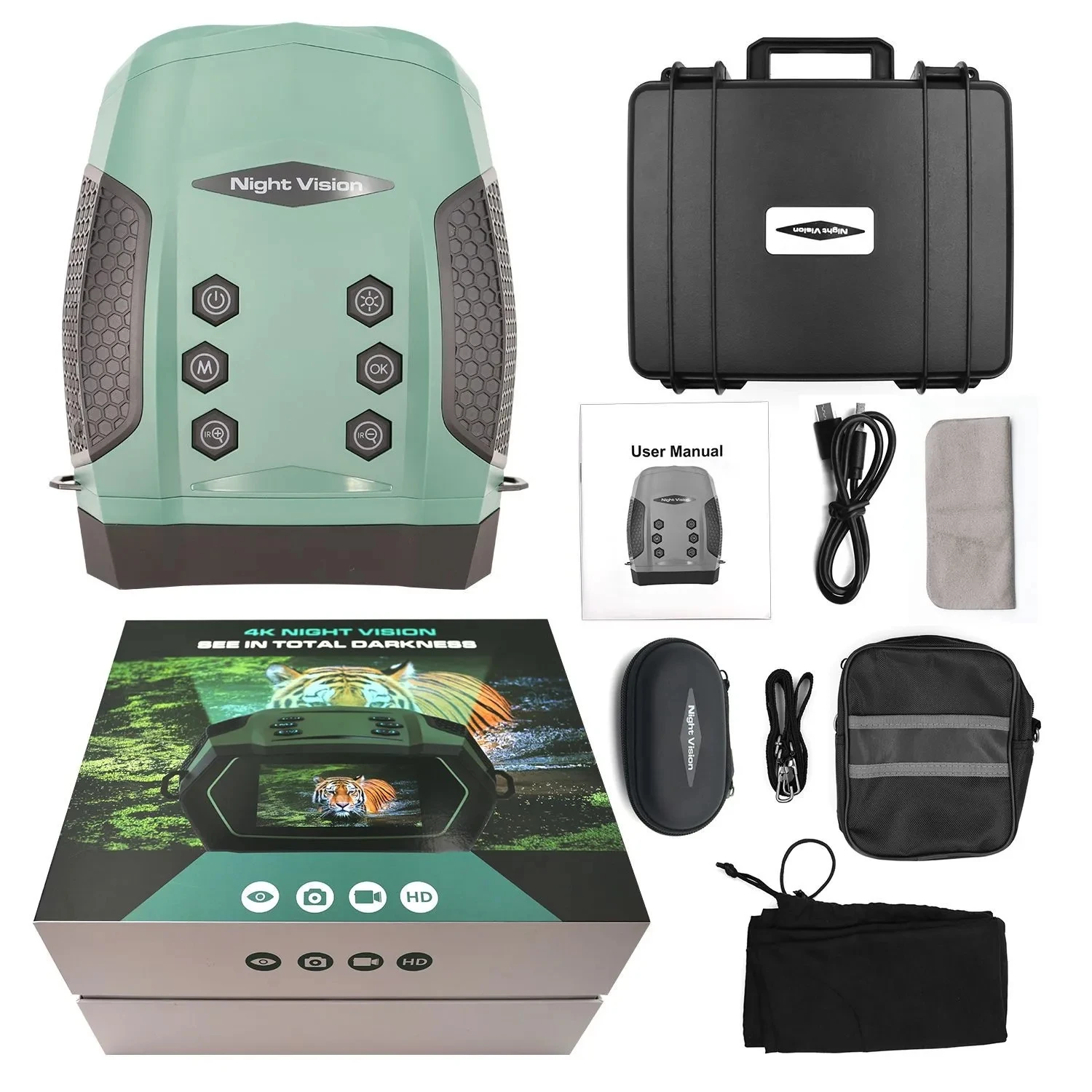 Custom Large Screen 600M night vision binocular night vision scope Full Color 4K Digital Hunting Binoculars Nigh