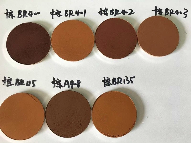Silicone coated iron oxide make cosmetics skin feeling better