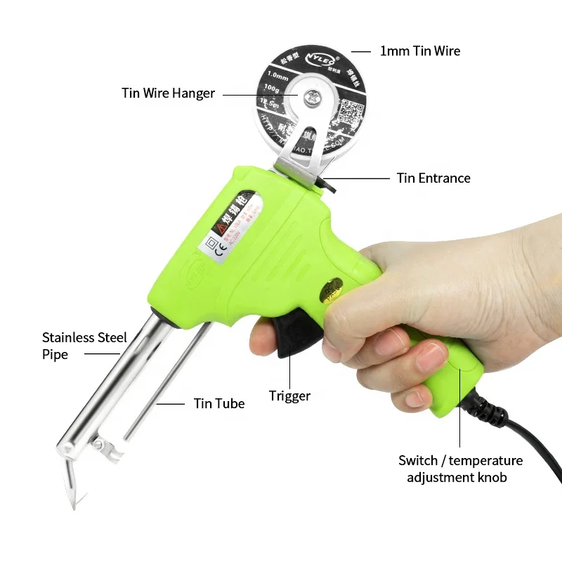 220V  Automatically Send Tin soldering iron gun 60W electric soldering irons kit  for welding circuit board