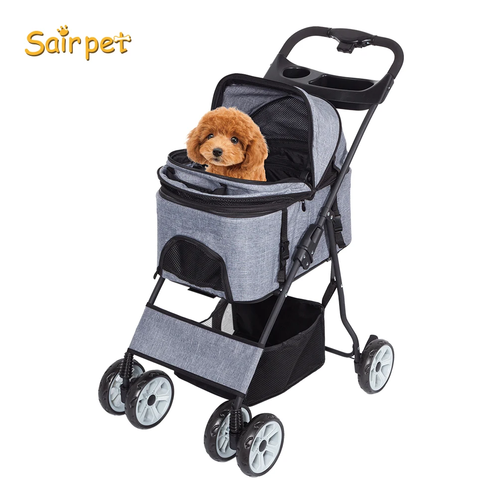 
Pet Four-wheeled Cart Large Space Cat Collapsible Outbound Supplies Dog Stroller medium large xl dog pet stroller 