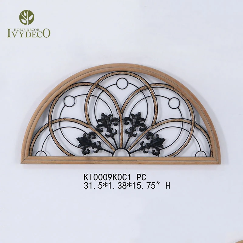 IVYDECO Best Gift Creative Metal Decoration Wall Wood Carved Art Hanging