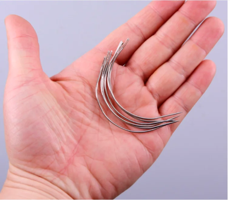 25pcs C Curved Wig Making Pins Hair Weave Needles for Wig Making Blocking Knitting Modelling and Crafts