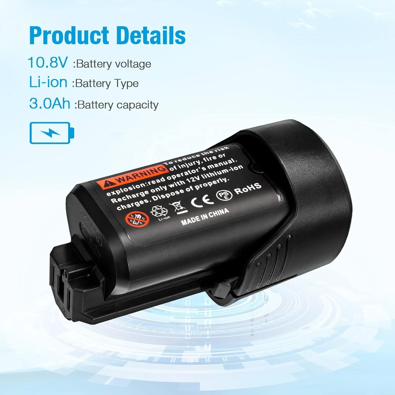 Factory 10.8V 12V Power Tool Battery  BAT411 BAT414 2.0Ah Li-ion Battery for Bosch Cordless Tools BAT420 GBA12V60 12Volt Battery